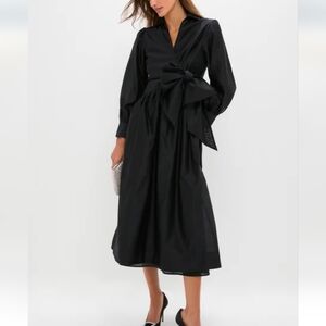 New Tuckernuck Black Tie Front Bow Bea Maxi/Midi Dress Size Medium
